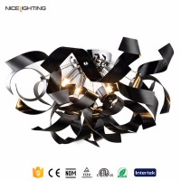 Black Iron and Aluminum modern indoor ceiling lamp