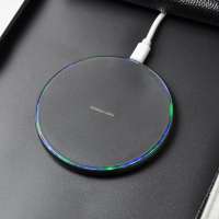 Ultra thin Portable Qi Wireless Charger smart Phone Charging Pad with LED Light