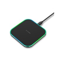 Hot sale Ultra slim Square Fast wireless charger for Mobile Phone LED Flashing Portable Charging Pad